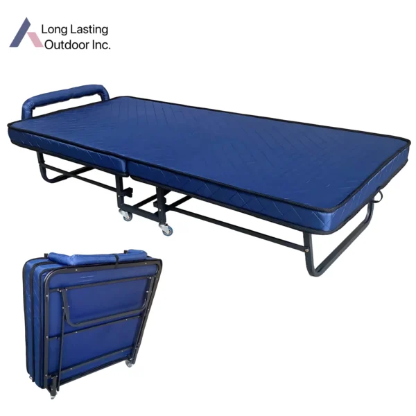 Blue Folding Bed with Mattress